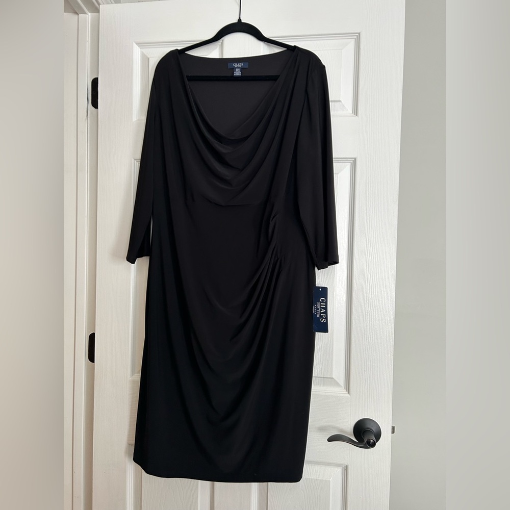 Chaps 3/4 Sleeve Little Black Dress